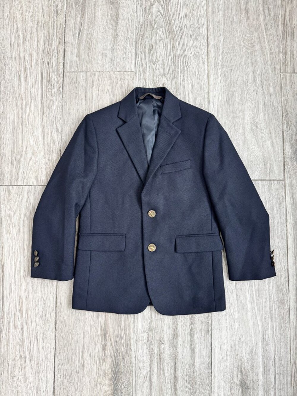 EUC Nordstrom Boys Black Wool Blend Blazer Jacket Size 8